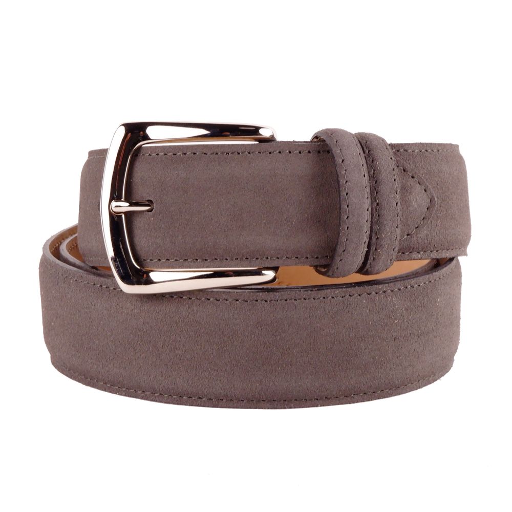 Elegant Grey Suede Calfskin Belt