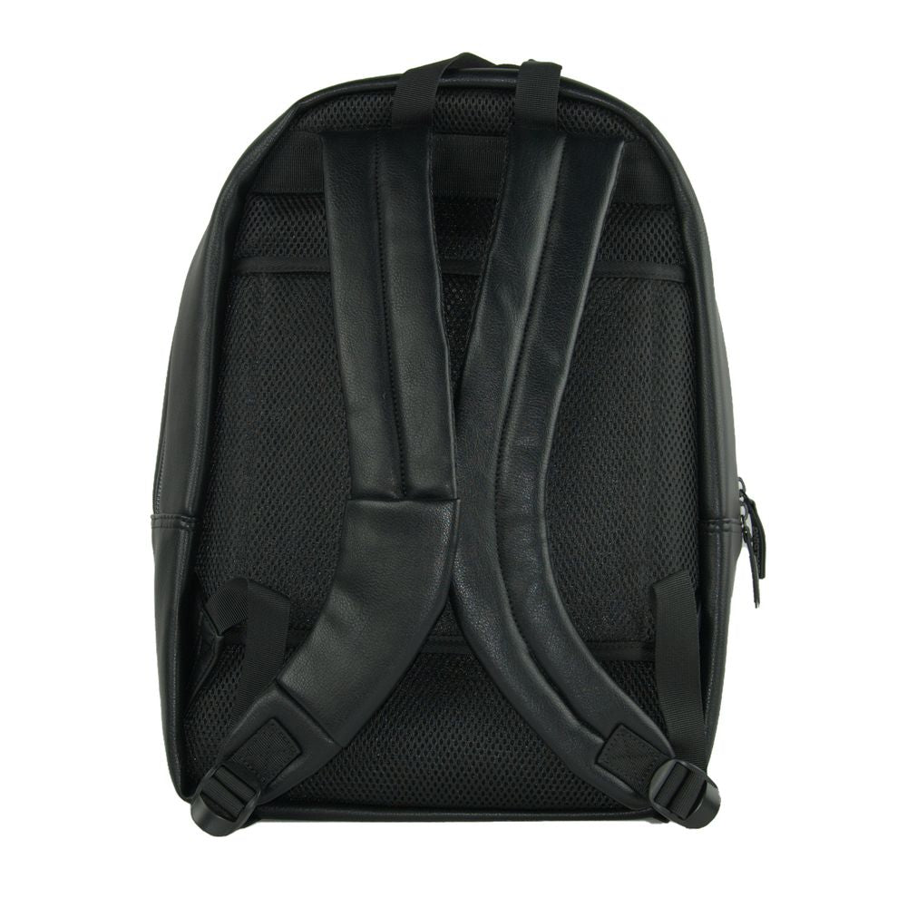 Black Polyethylene Men Backpack