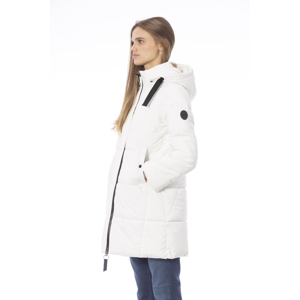 White Polyester Women Jacket