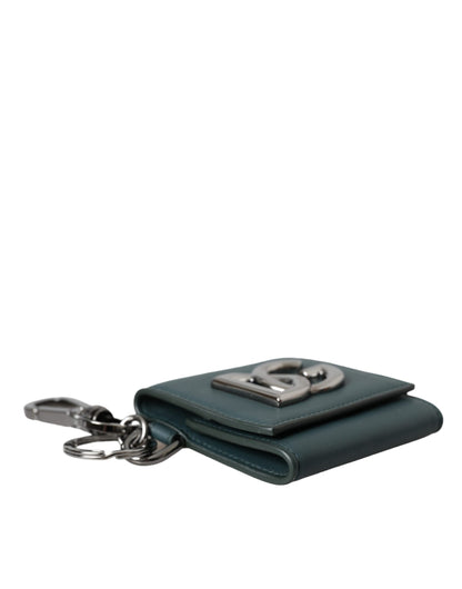 Green Calfskin Leather DG Logo Keyring Coin Purse Wallet