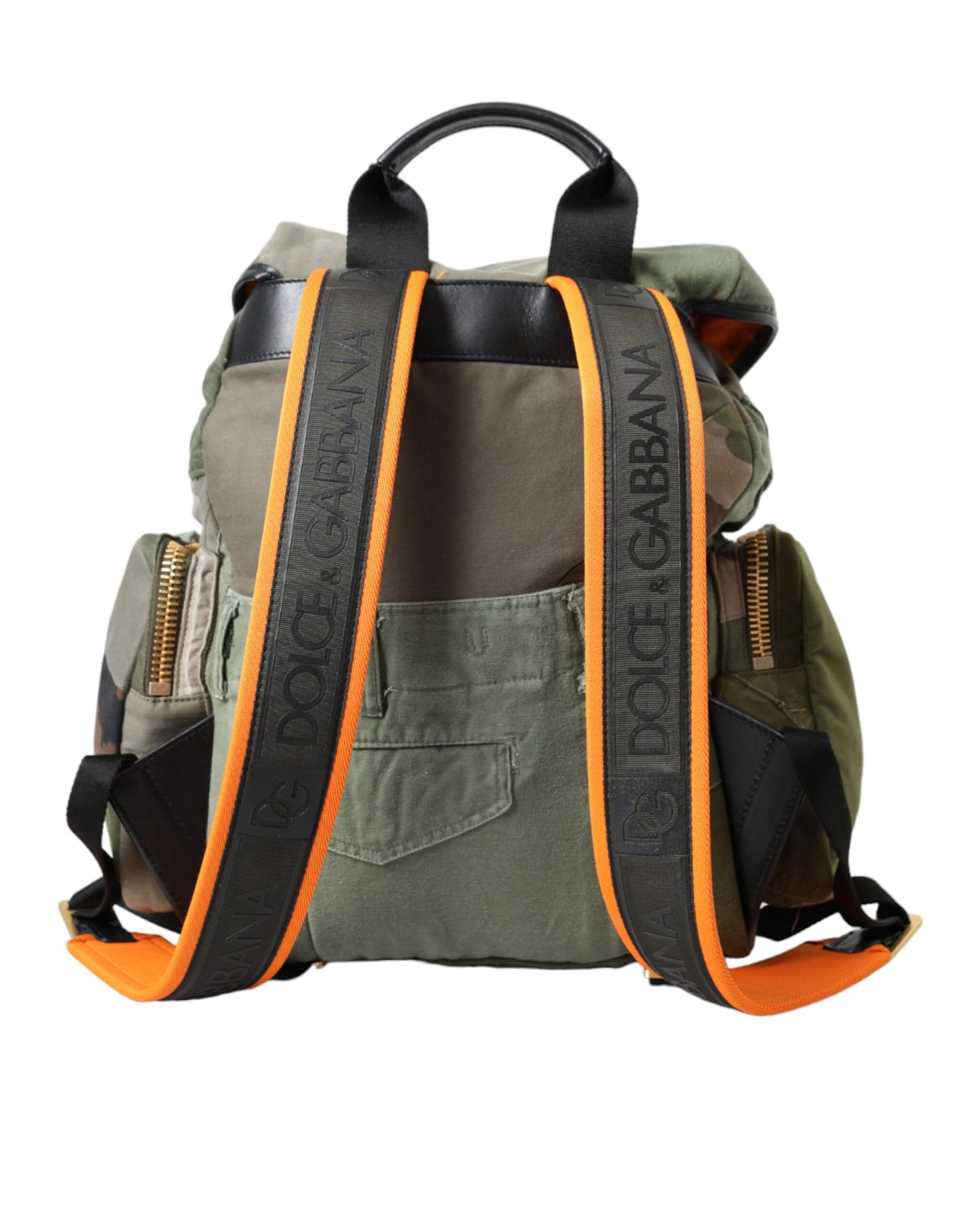 Military Green Patchwork Rucksack Backpack Bag