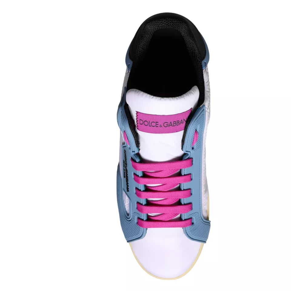 Multicolor Leather Low Top Sneakers Men Shoes