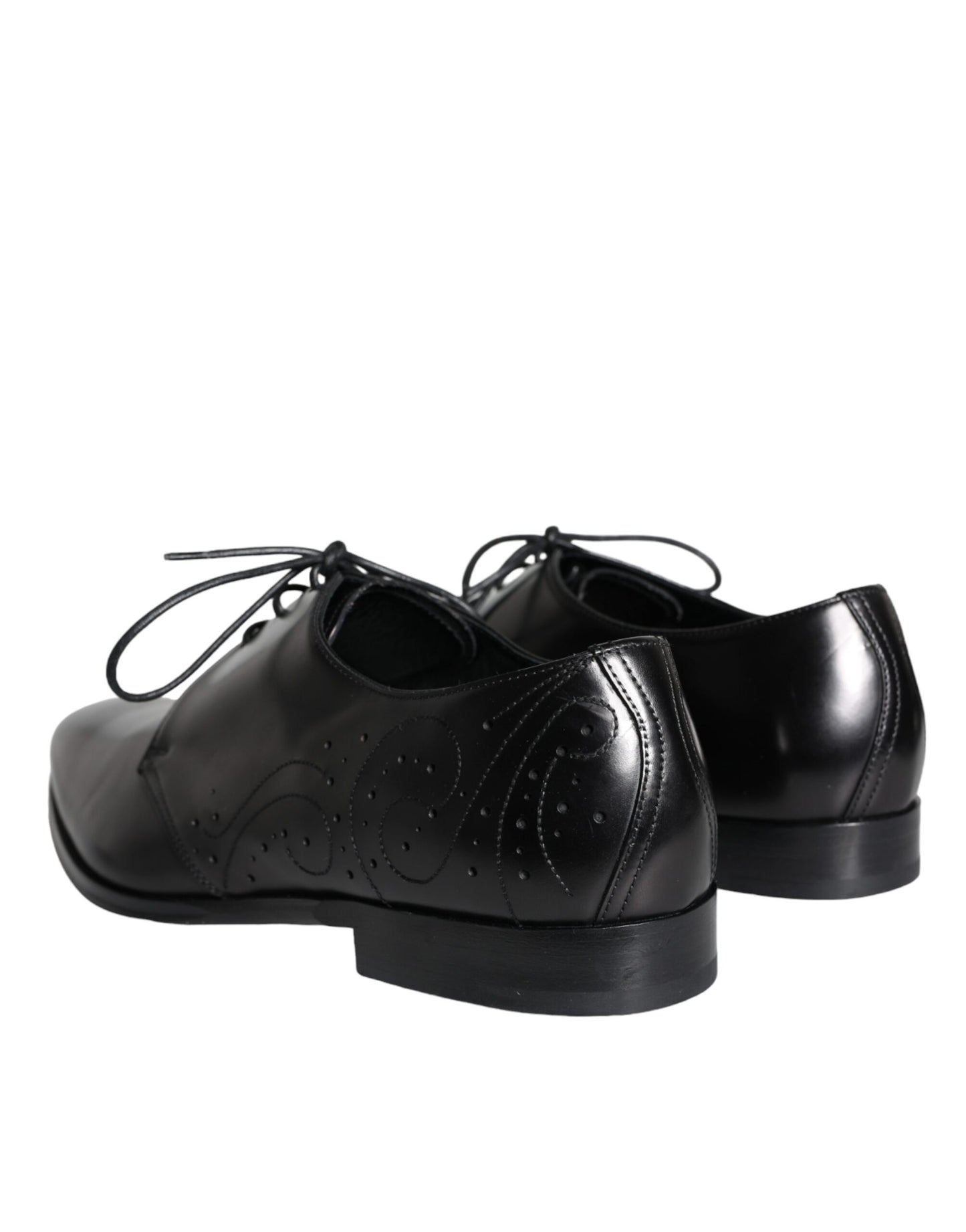 Black Calfskin Leather Derby Men Dress Shoes