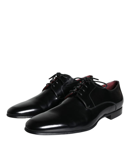 Black Calfskin Leather Derby Dress Men Shoes