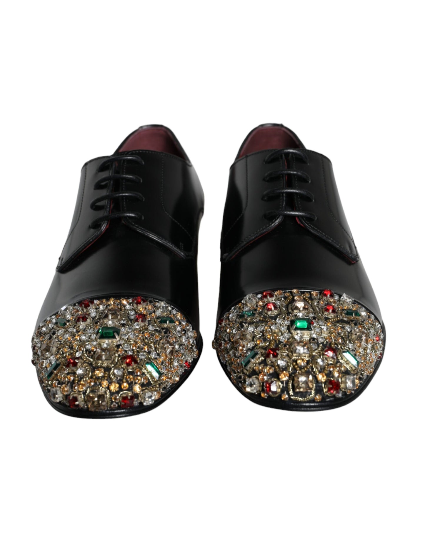 Black Leather RUNWAY POSITANO Crystal Derby Men Shoes