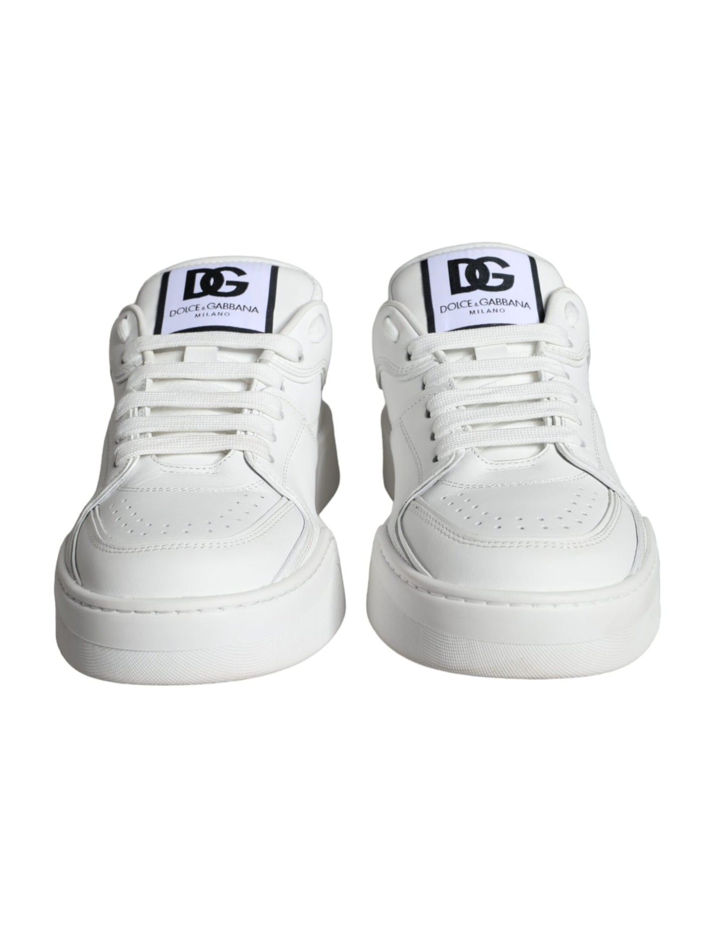 White Miami Leather Low Top Sneakers Shoes