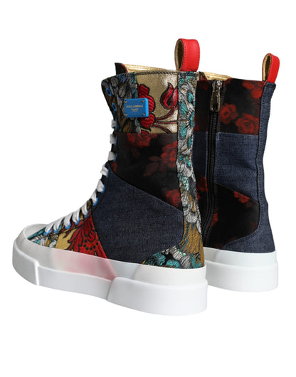 Multicolor Patchwork Logo High Top Sneakers Shoes