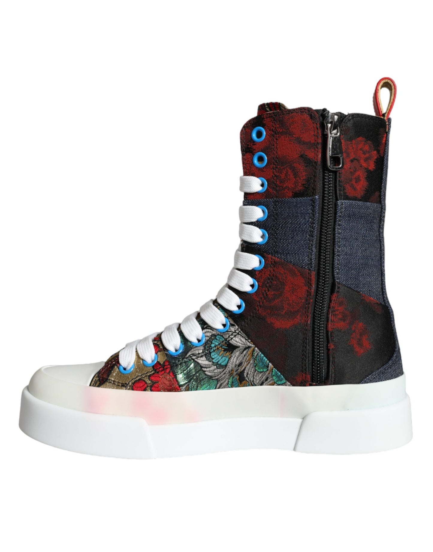 Multicolor Patchwork Logo High Top Sneakers Shoes