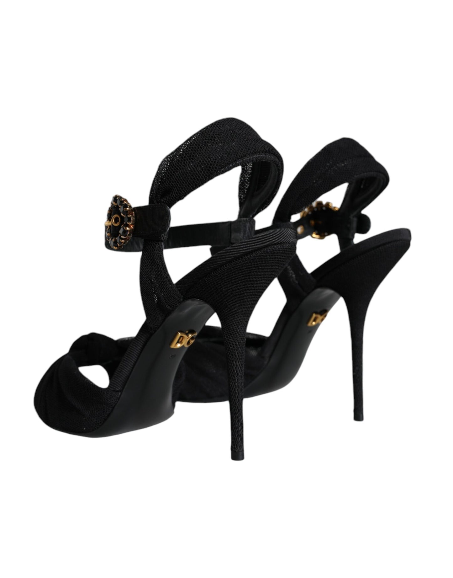 Black KEIRA Heels Ankle Strap Sandals Shoes