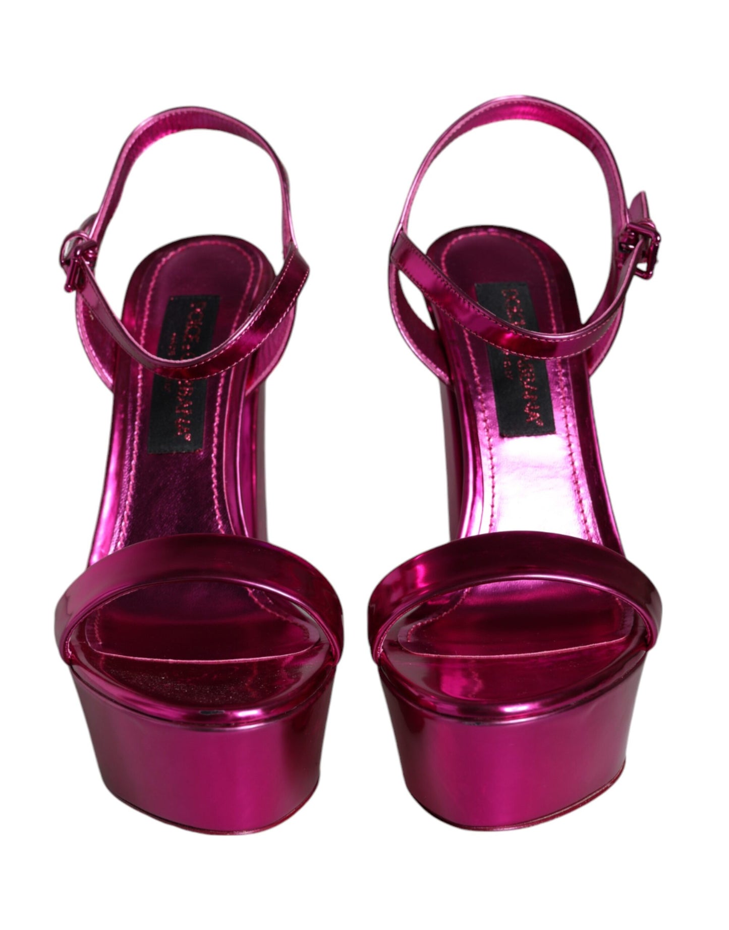 Fuchsia Leather Platform Logo Keira Sandals Shoes