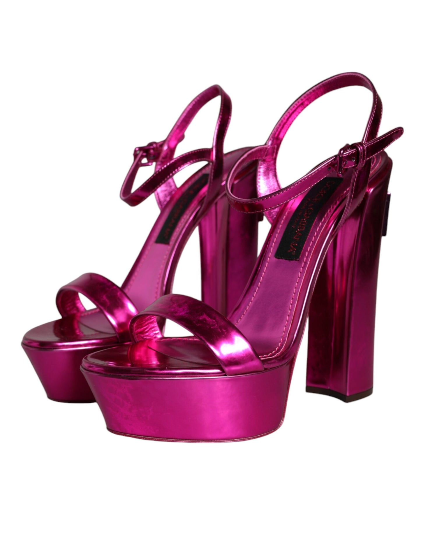 Fuchsia Leather Platform Logo Keira Sandals Shoes