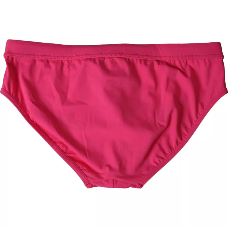 Pink Nylon DG Logo Beachwear Brief Swimwear Men