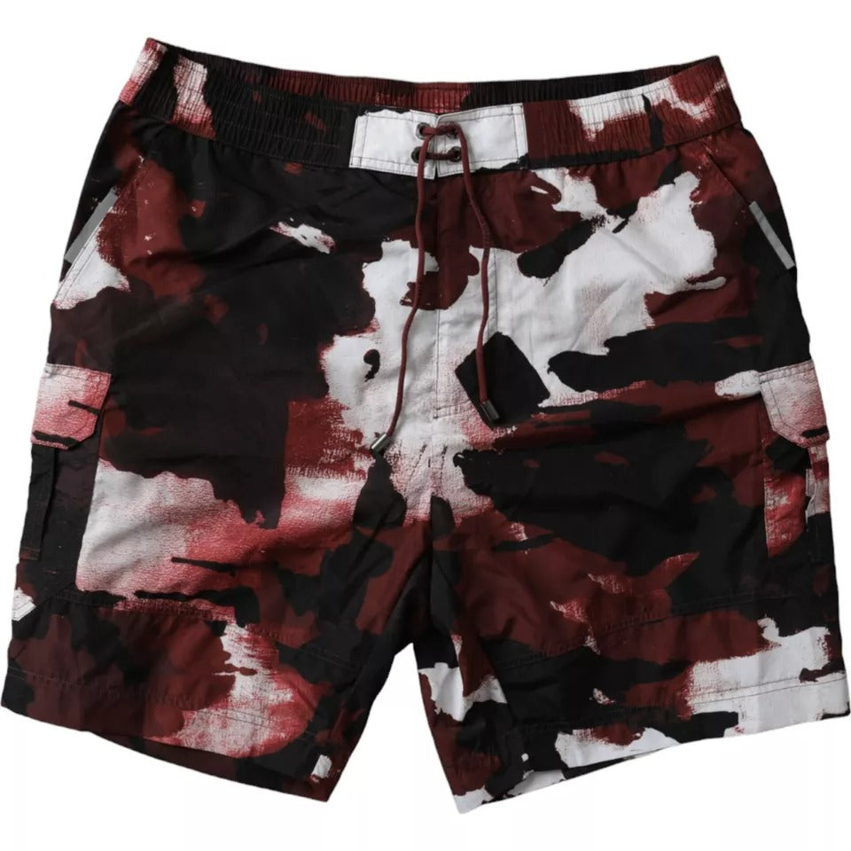 Multicolor Camouflage DG Logo Beachwear Shorts Swimwear