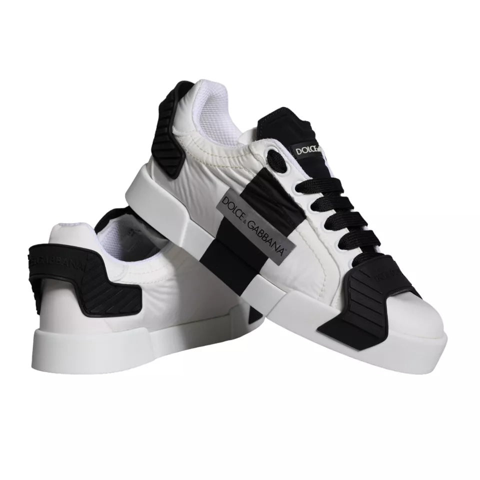 White Black Leather Low Top Women Sneaker Shoes