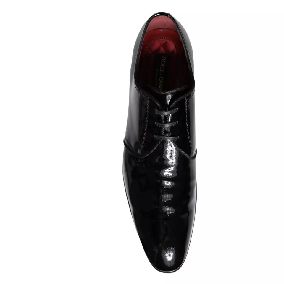 Black Patent Leather Derby Men Dress Shoes