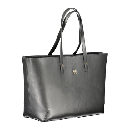 Black Polyethylene Women Handbag