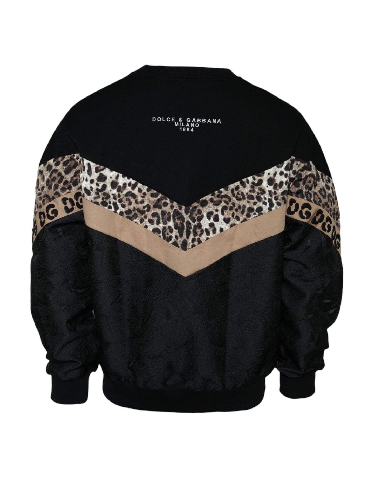 Black Leopard Crew Neck Sweatshirt Sweater