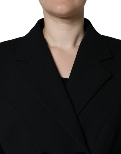 Black Double Breasted Trench Coat Jacket