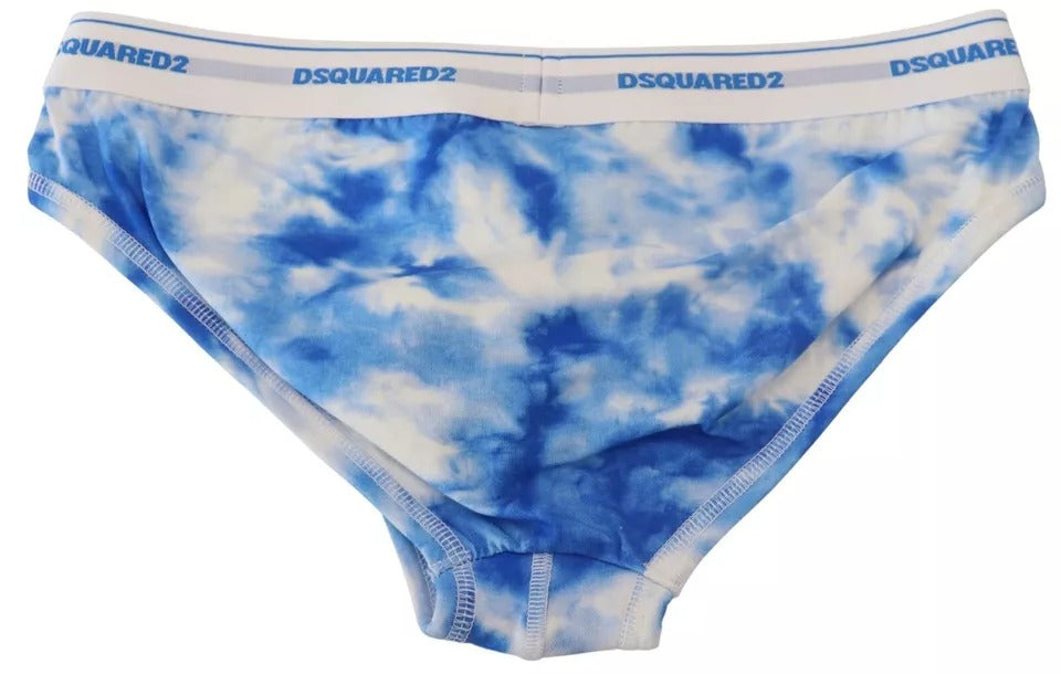 Blue Tie Dye Cotton Stretch Men Brief Underwear