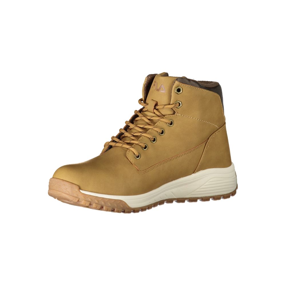 Brown Polyester Men Boot