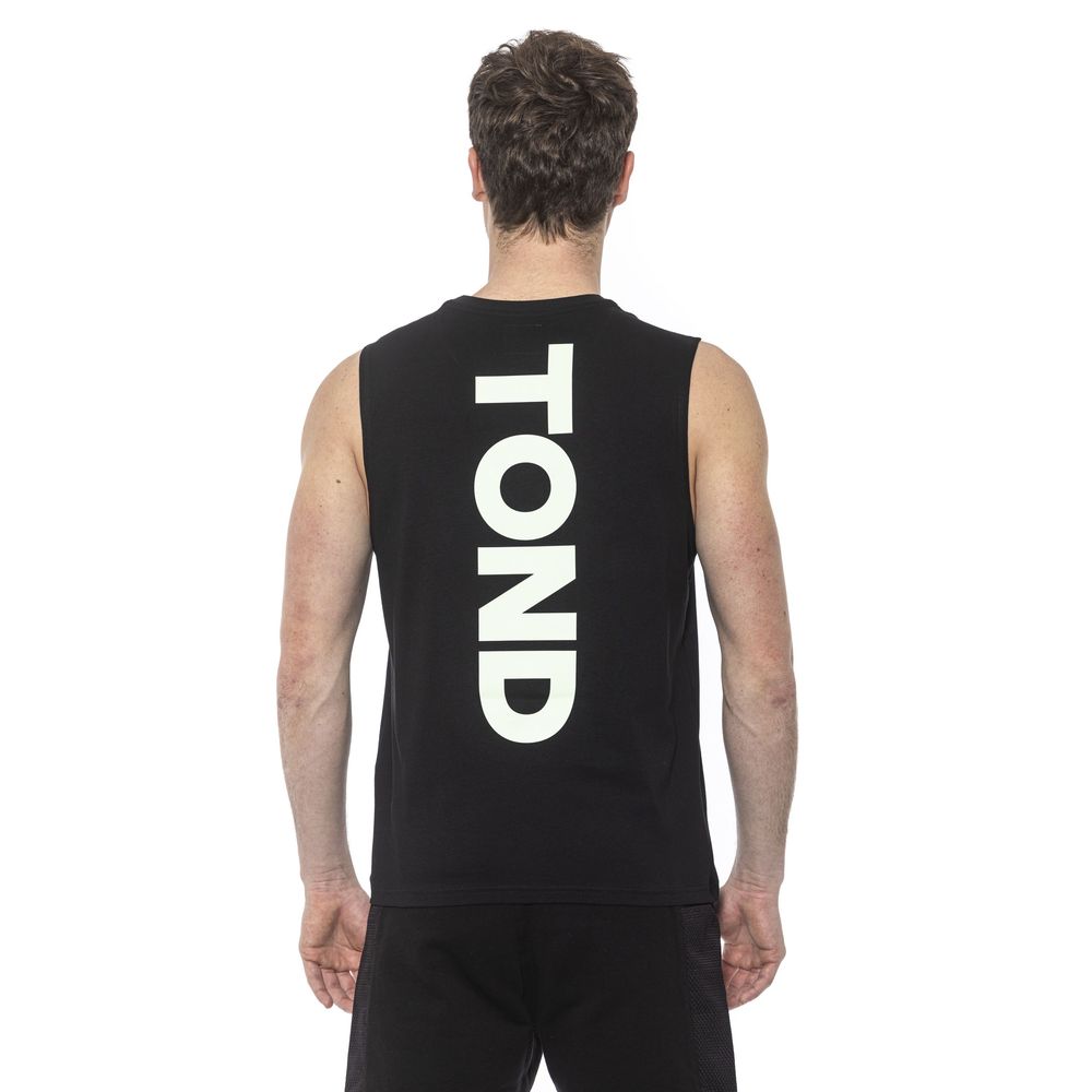 Black Cotton Men Tank Top