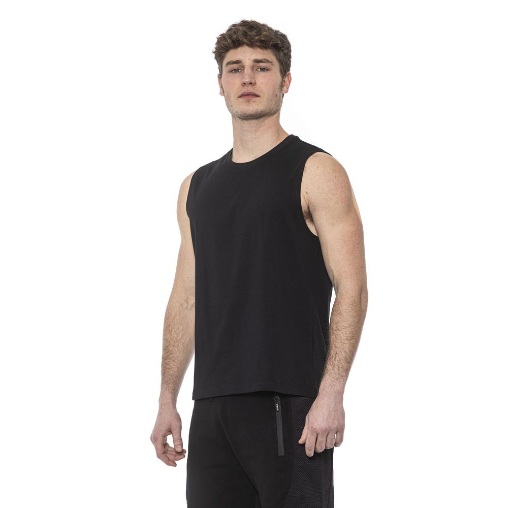 Black Cotton Men Tank Top