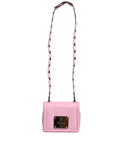 Baby Pink LOLA Leather Studded Crossbody Strap Bag