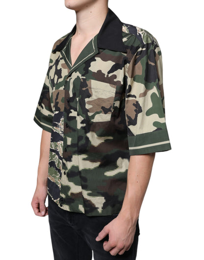 Multicolor Camouflage Button Down Men Casual Shirt