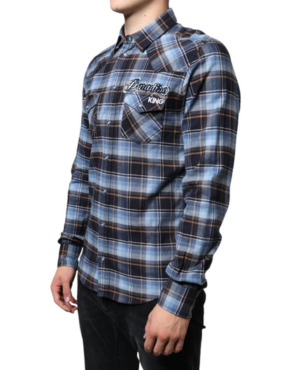 Multicolor Checkered Paradiso Patch Slim Fit Shirt