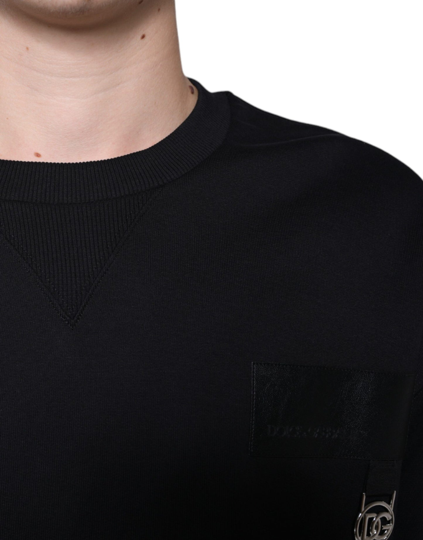 Black Logo Cotton Long Sleeves Sweatshirt Sweater