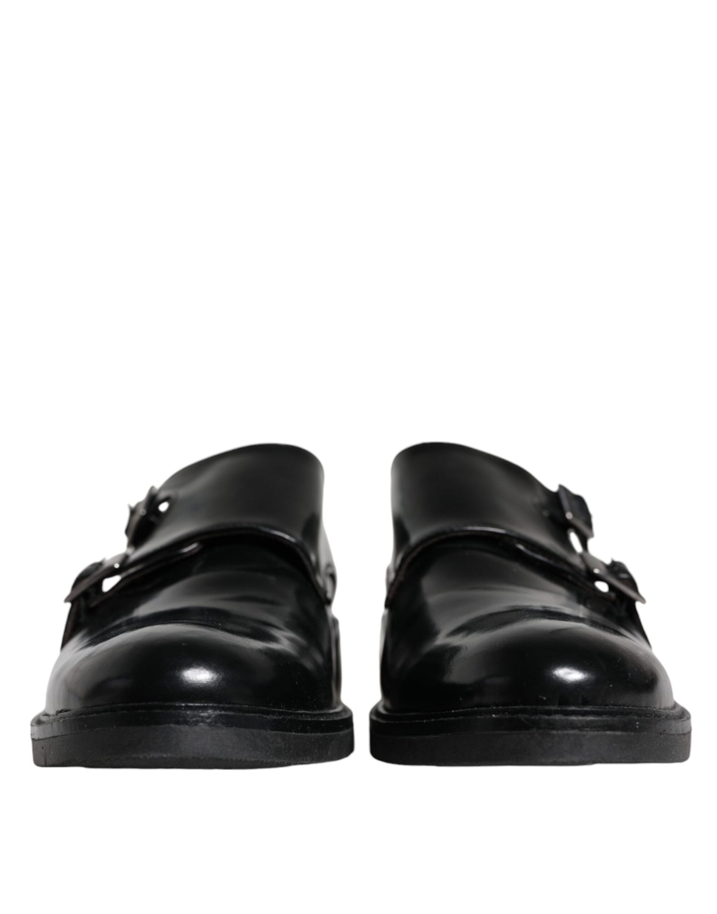 Black Leather Monk Strap Dress Formal Shoes