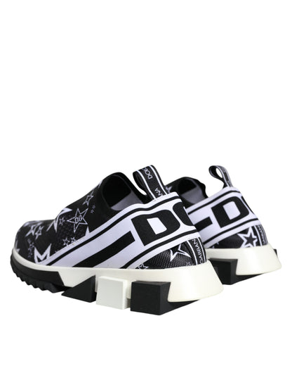 Black White Star Print Sorrento Sneakers Shoes