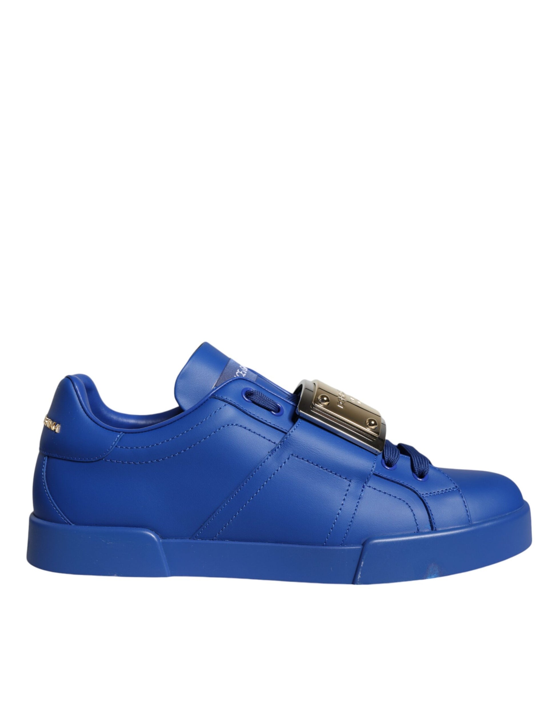 Blue Leather Low Top Portofino Sneakers Shoes