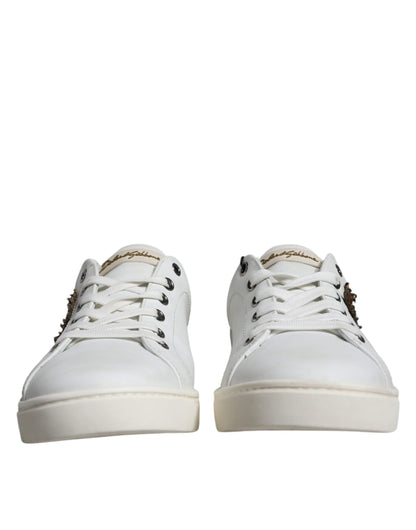 White Leather Heart Low Top Casual Sneakers Shoes