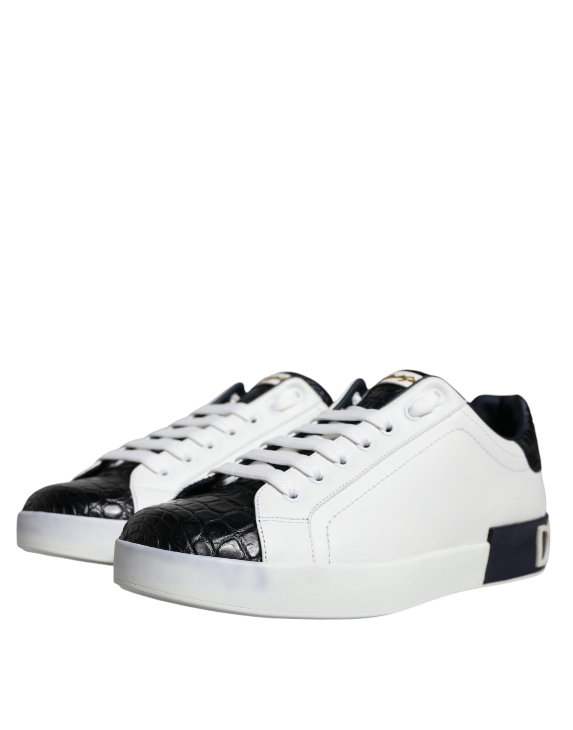 White Leather Logo Portofino Sneaker Shoes