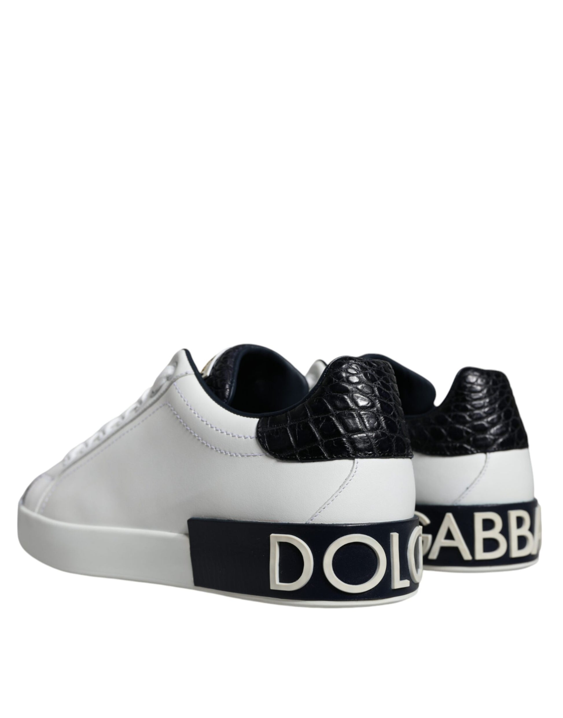 White Leather Logo Portofino Sneaker Shoes