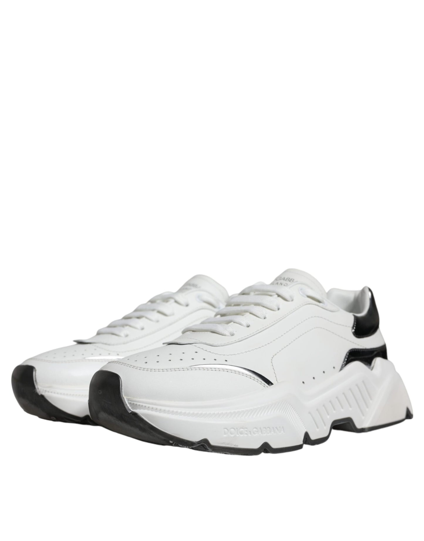 White Silver DAYMASTER Leather Sneakers Shoes