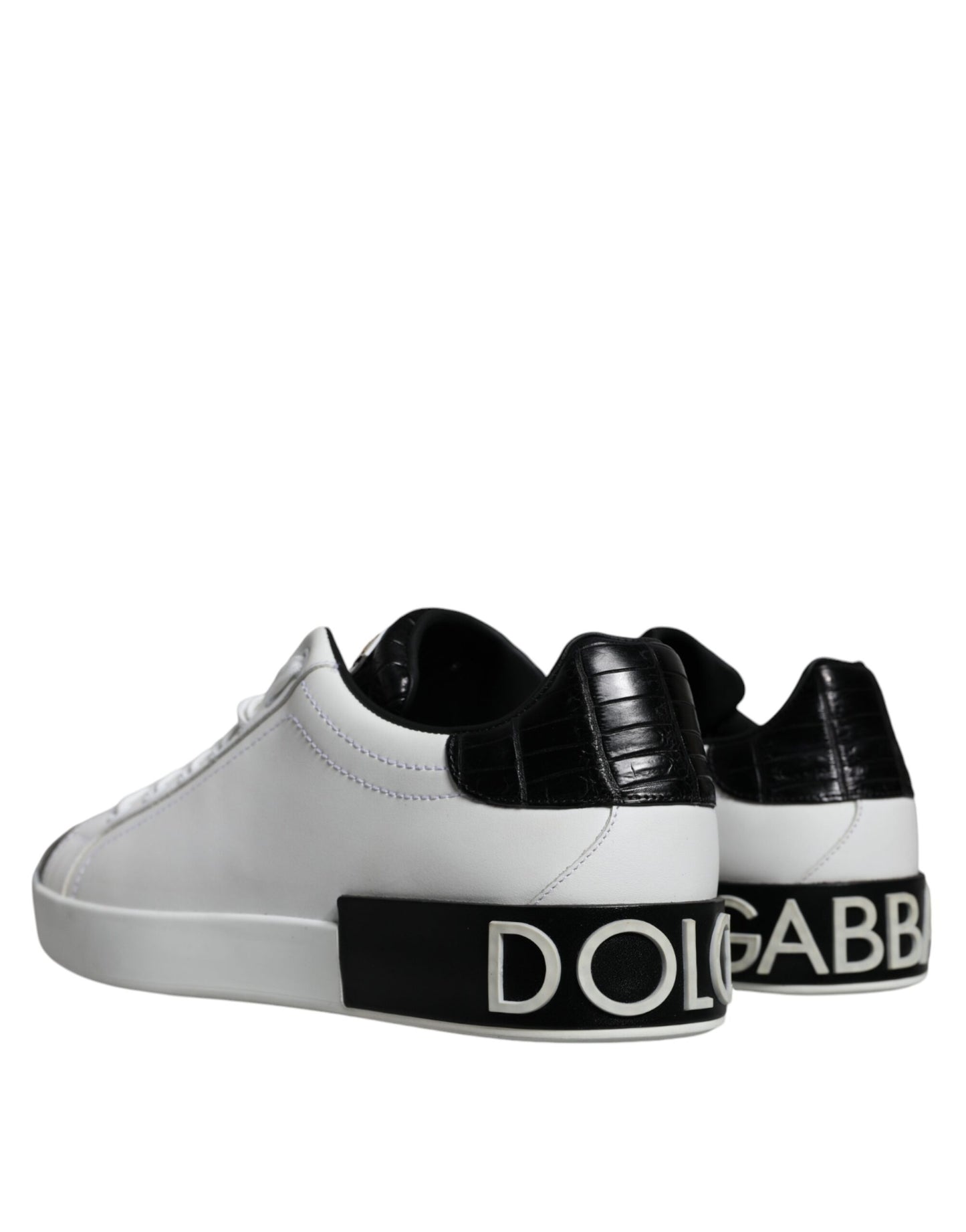 White Leather Logo Portofino Sneaker Shoes