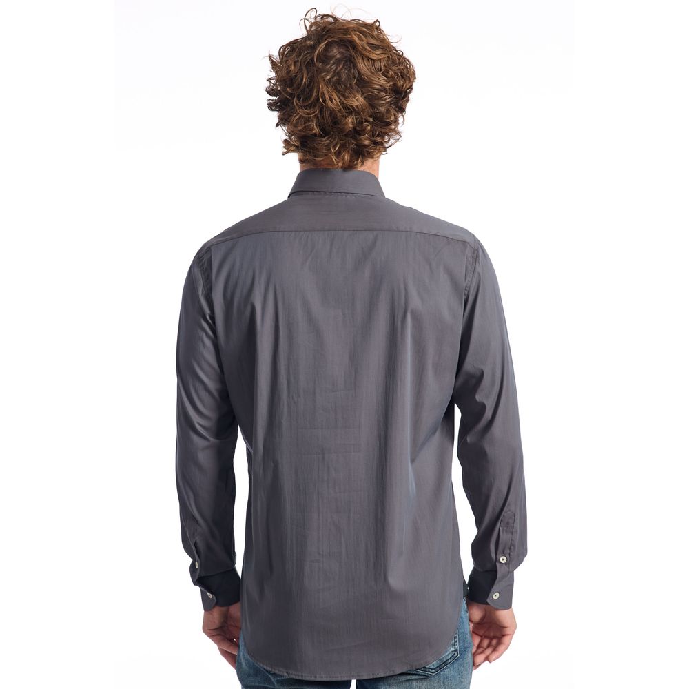 Gray Cotton Men Shirt