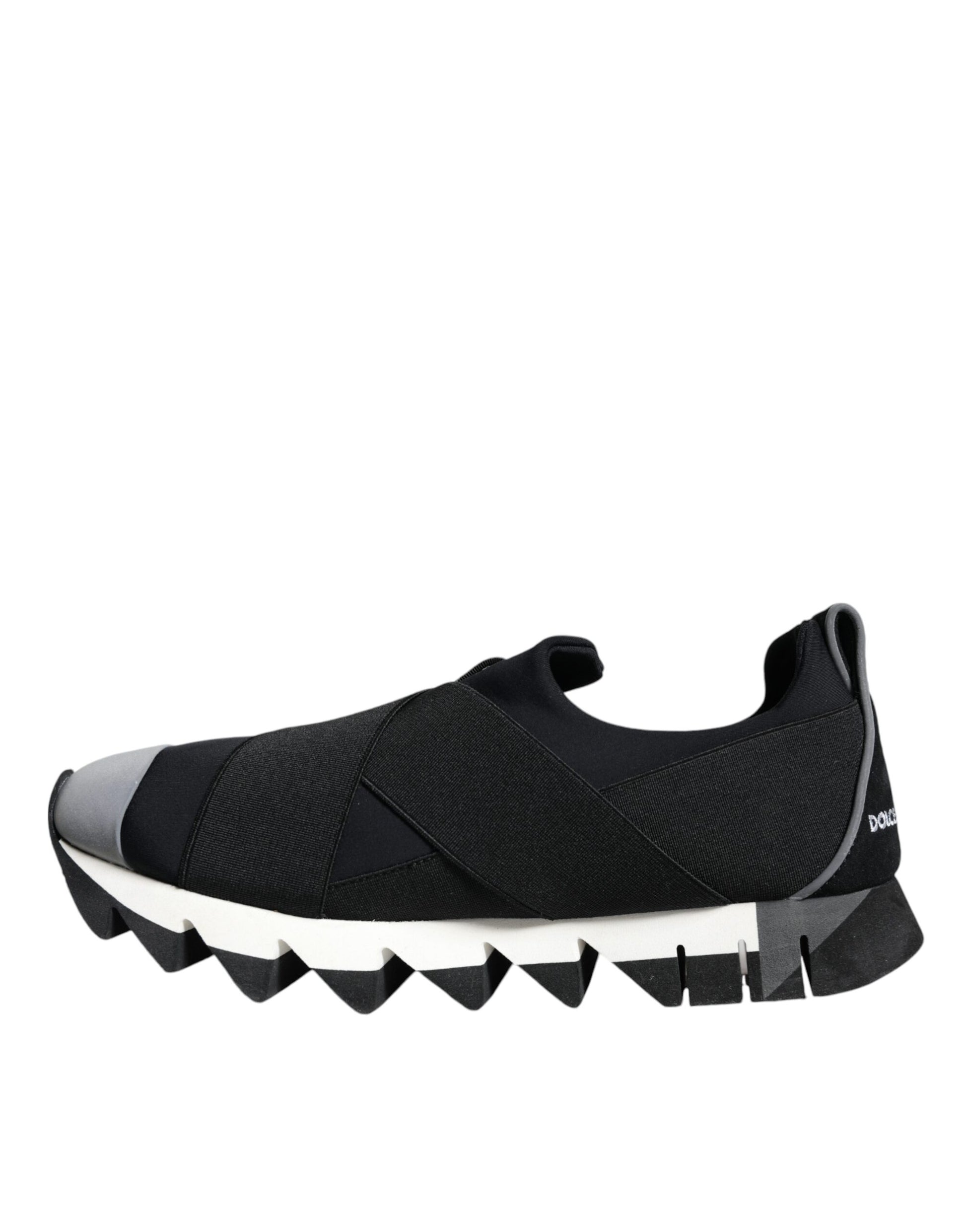 Black Neoprene Stretch Shark Sneakers Shoes