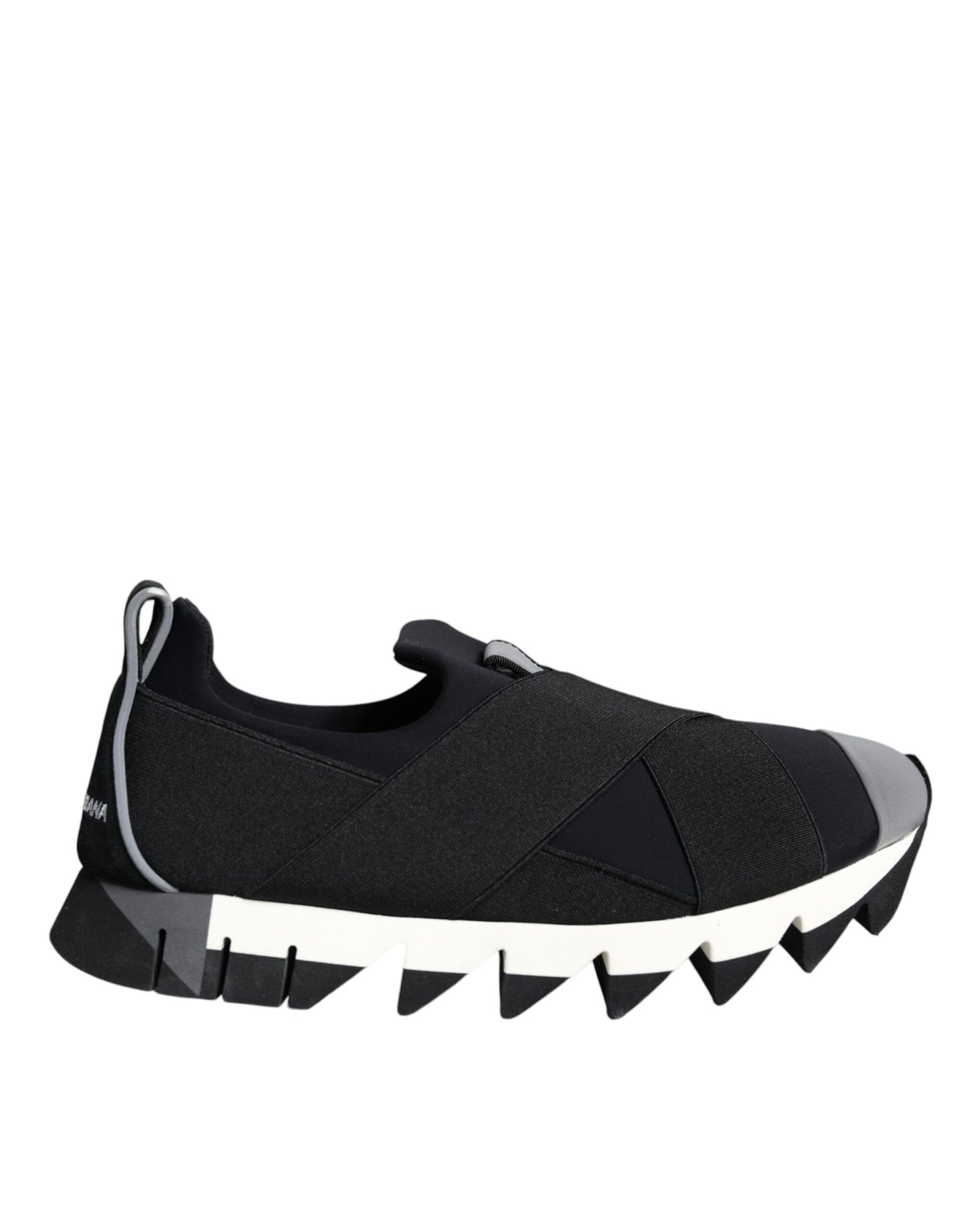 Black Neoprene Stretch Shark Sneakers Shoes