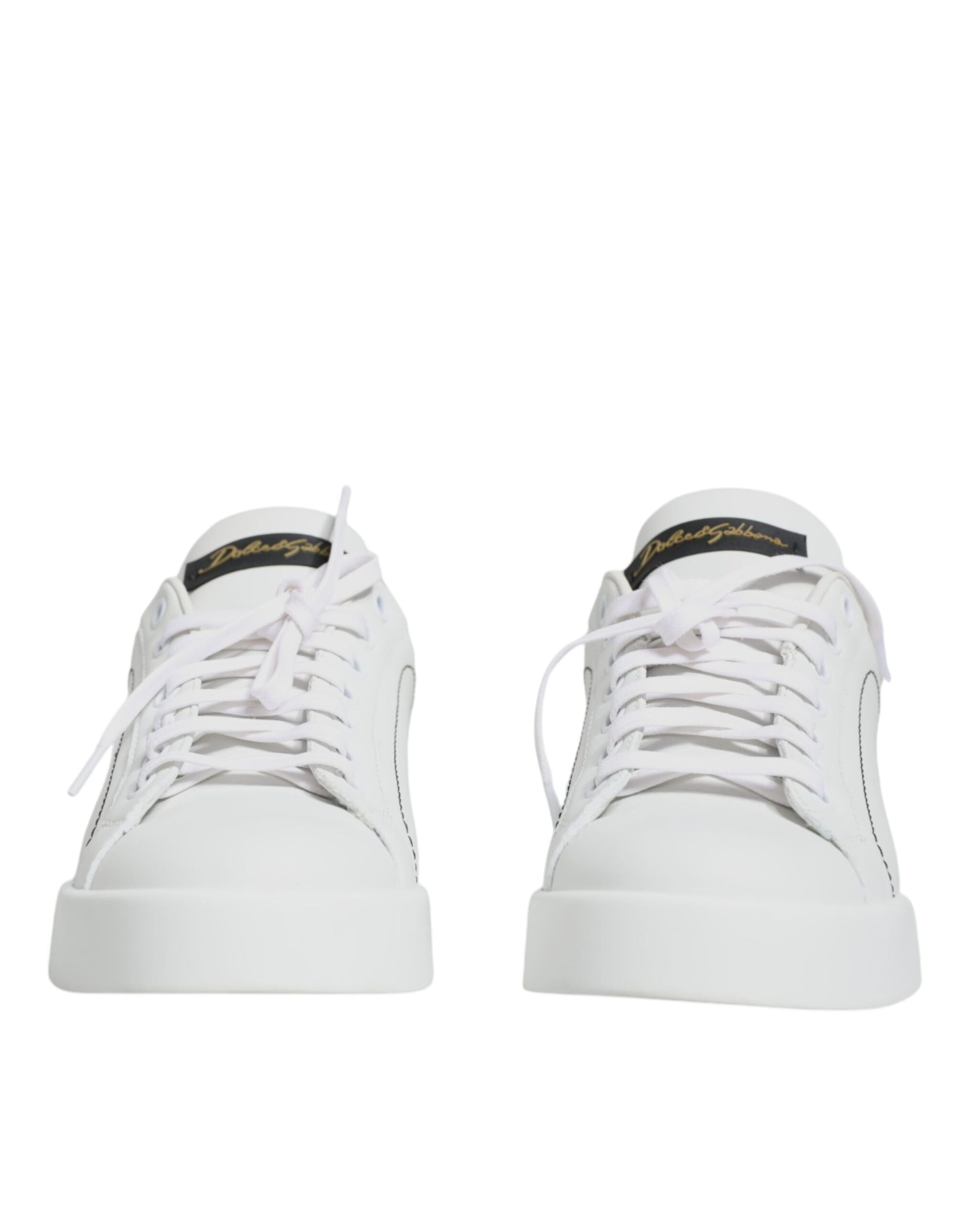 White Leather Portofino Low Top Sneaker Shoes