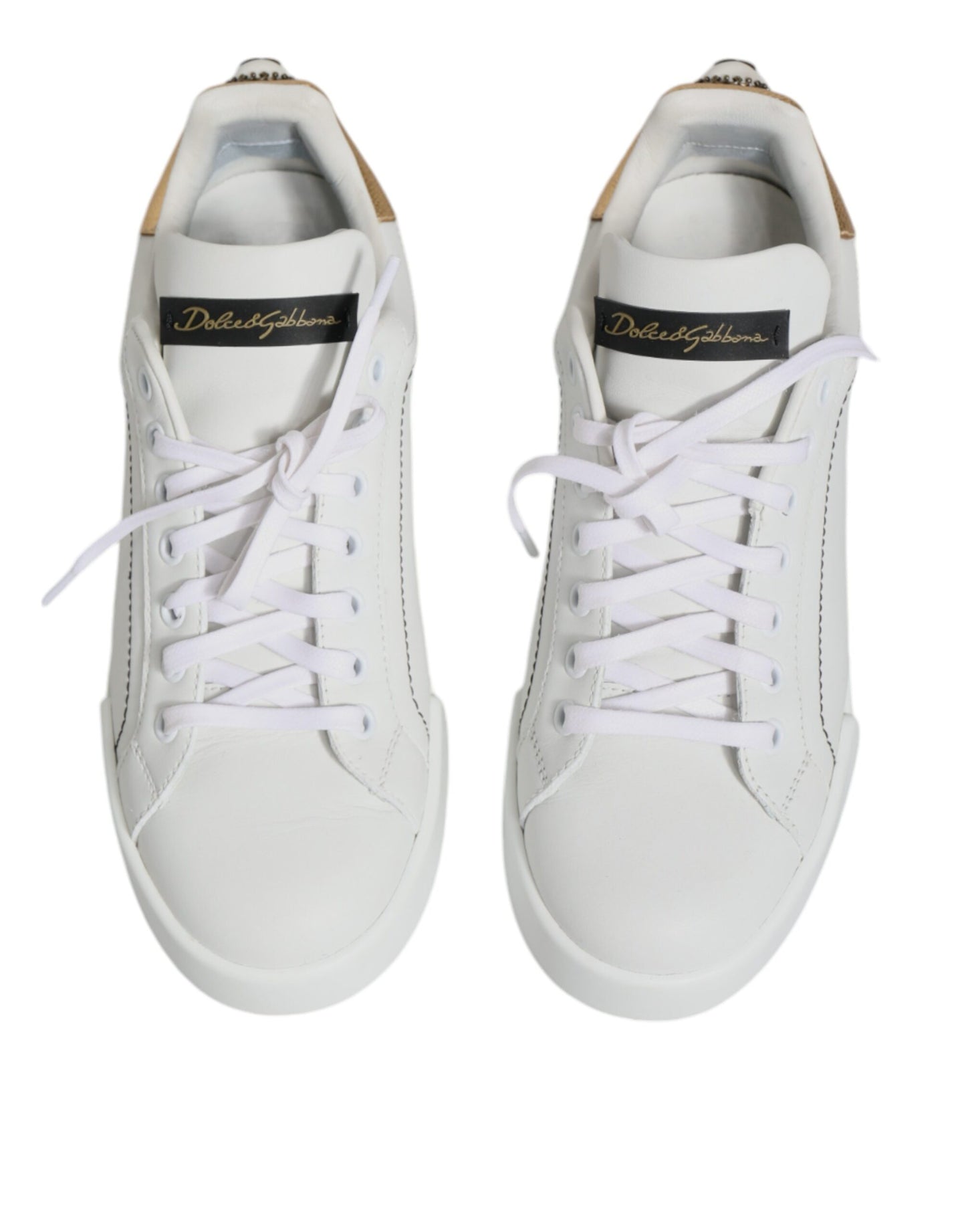 White Leather Portofino Low Top Sneaker Shoes