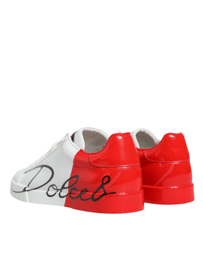 White Red Portofino Low Top Sneakers Shoes