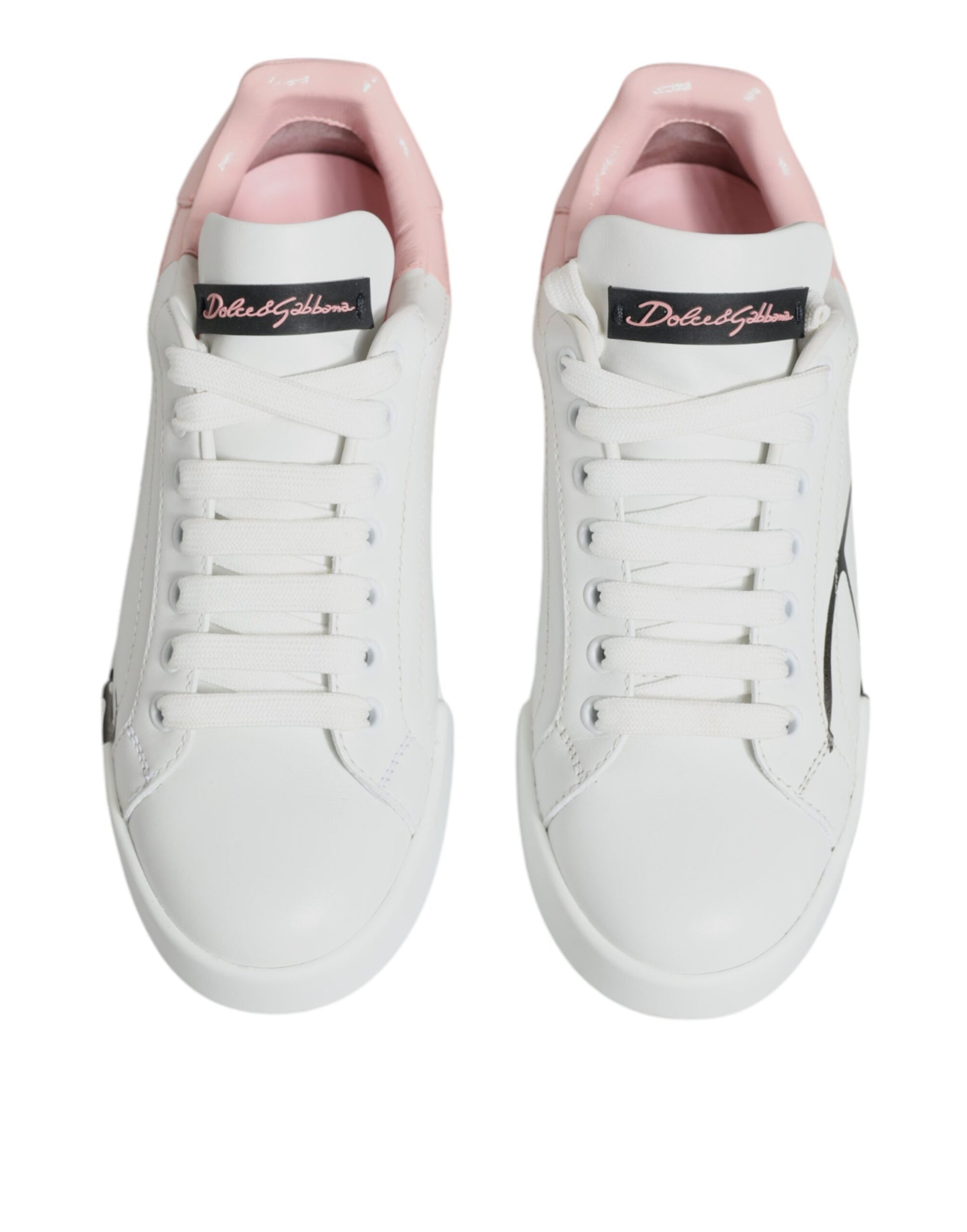 White Pink Portofino Low Top Sneakers Shoes