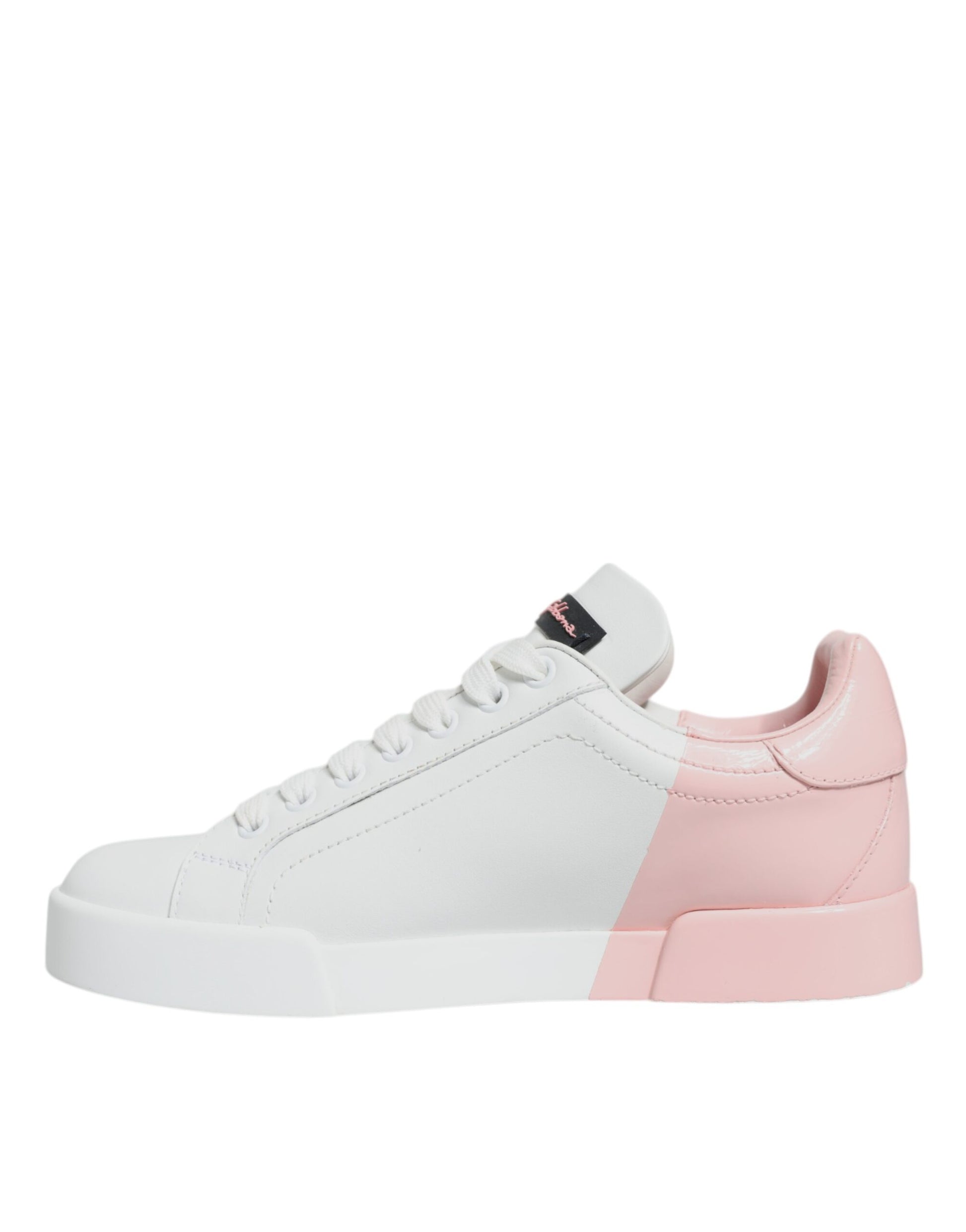 White Pink Portofino Low Top Sneakers Shoes