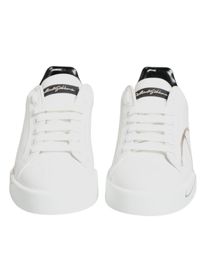 White Black Portofino Low Top Sneakers Shoes