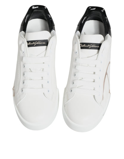 White Black Portofino Low Top Sneakers Shoes