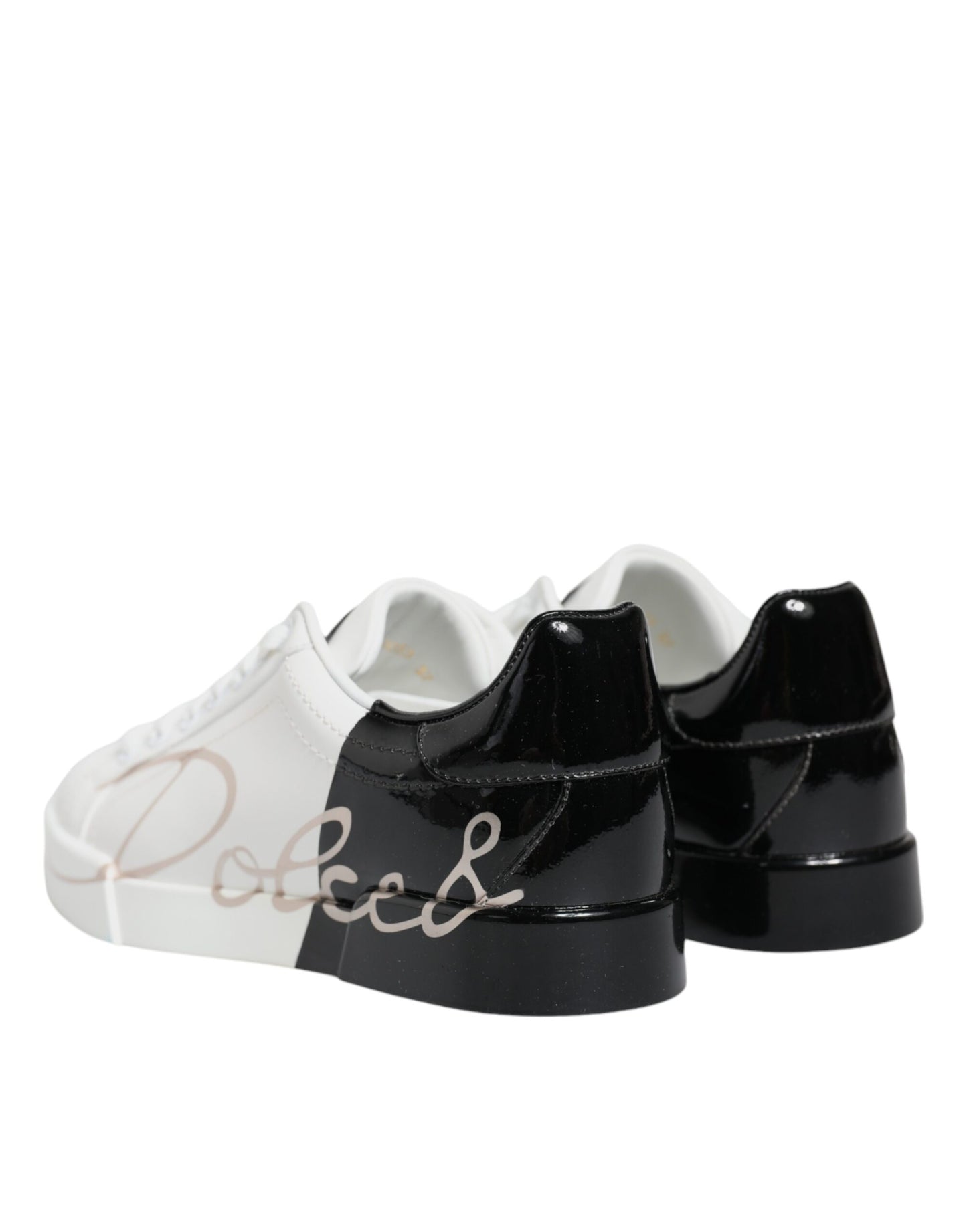 White Black Portofino Low Top Sneakers Shoes