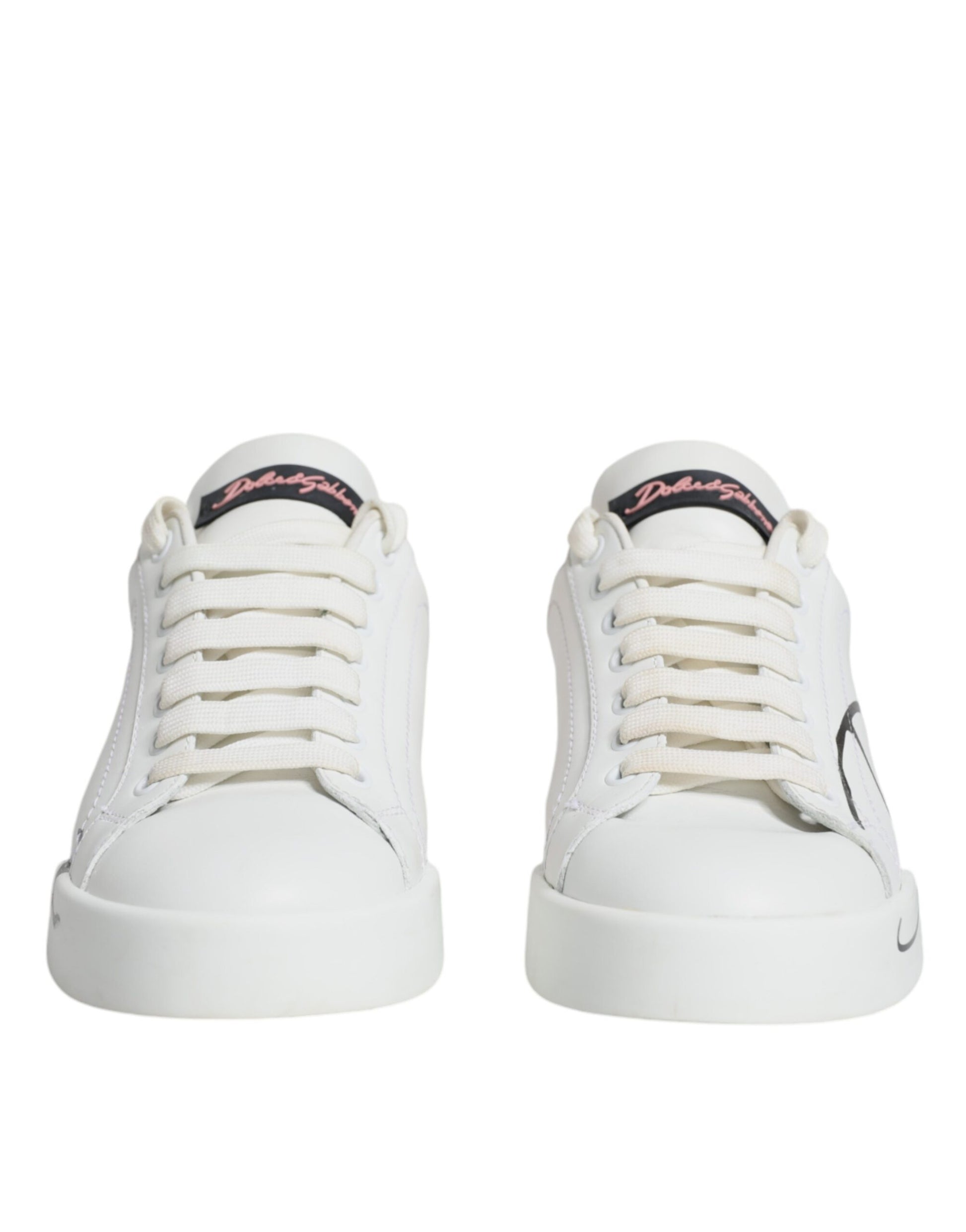 White Pink Portofino Low Top Sneakers Shoes